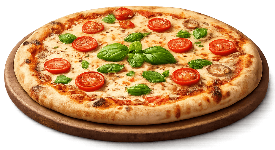Fresh pepperoni pizza on a white card