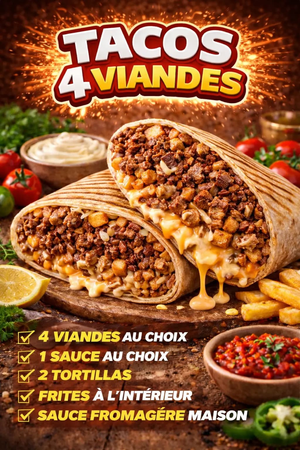 Tacos 4 viandes